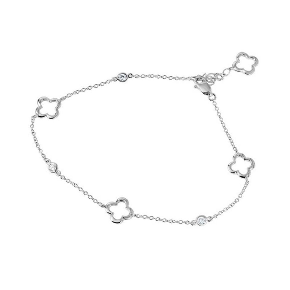 Sterling Silver .925 Open Clover Ankle Bracelet